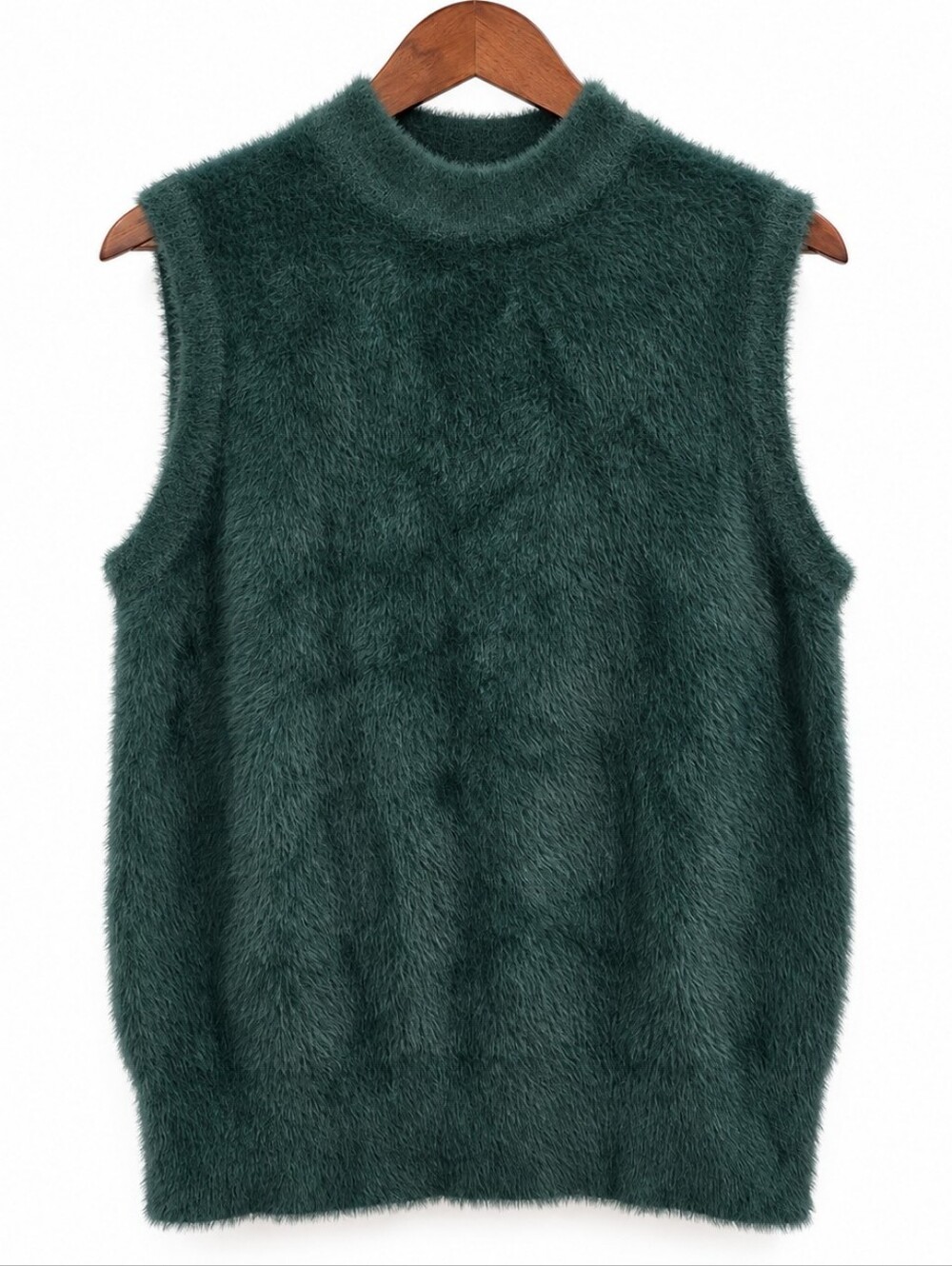 Rachel Zoe Fuzzy Sweater Vest Green Size M